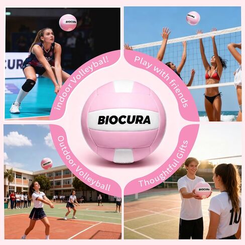 Softy Volleyball, Durable PU Leather,Waterproof Indoor Outdoor Soft Volleyball for Beach Game Gym Training Light Volley Ball Gifts for Youth Beginner,with Pump(Official Size 5) in Saudi Arabia