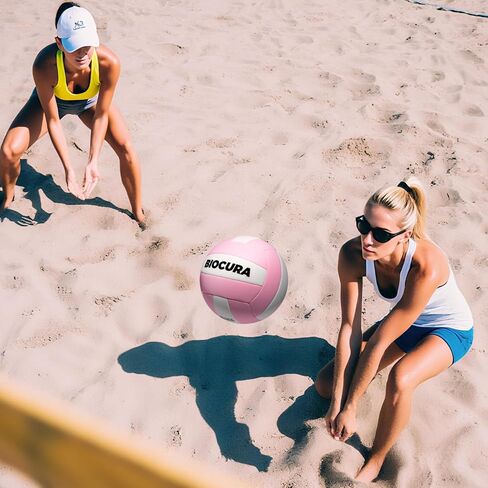 Softy Volleyball, Durable PU Leather,Waterproof Indoor Outdoor Soft Volleyball for Beach Game Gym Training Light Volley Ball Gifts for Youth Beginner,with Pump(Official Size 5) in Saudi Arabia