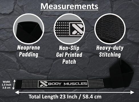 Lifting Straps - Wrist Straps for Weightlifting - Gym Straps with Padded Neoprene for Power Lifting, Bodybuilding, Strength Training & Fitness Workout - Deadlift Straps for Men in Saudi Arabia