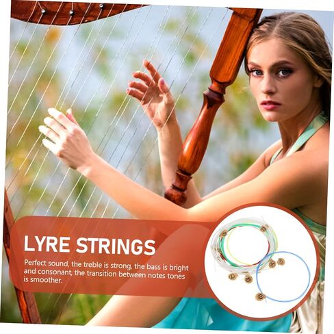 Milisten 15pcs Replacement Lyre Strings for Harp Lightweight Durable Carbon Strings for Beginners Easy Installation Beautiful Sound Quality Musical Instrument Accessories in Saudi Arabia