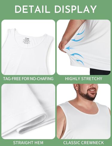 Idtswch Mens Big and Tall Undershirt Sleeveless Lightweight & Breathable XL-8XL(1 Pack & 3 Pack) in Saudi Arabia