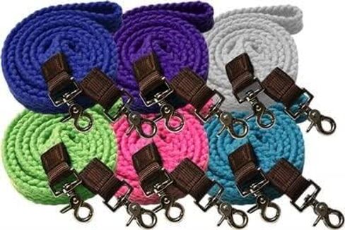 Showman 7' 1/2" Long Cotton Roping Reins w/Scissor Snap Ends in Saudi Arabia