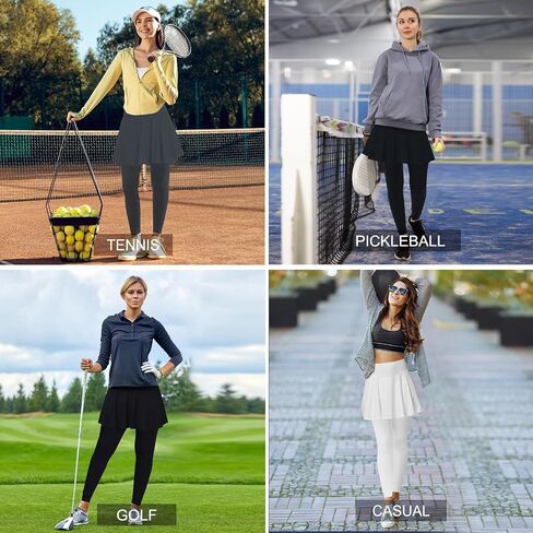 ANIVIVO Skirted Leggings for Women Athletic Skirt with Leggings Yoga Tennis Skirt with Pockets for Golf Pickleball in Kuwait