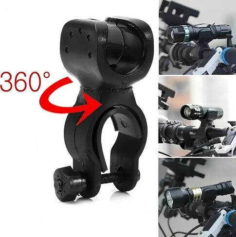 Bike Front Light with 360° Rotatable Light Clip, Suitable for Night Outdoor Cycling and Camping, 5 Modes 3000 High Lumens Waterproof Handheld Flashlight, Requires AAA Batteries (Not Included) in Saudi Arabia