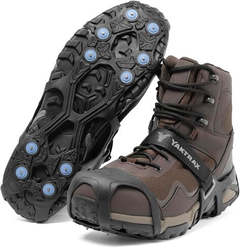Yaktrax UltraGrip Ice Cleats for Shoes and Boots, Lightweight Winter Traction Device with Carbide Steel Spikes and Siped Tread, Low-Profile Grip for Running, Walking, and Hiking on Snow and Ice in Saudi Arabia