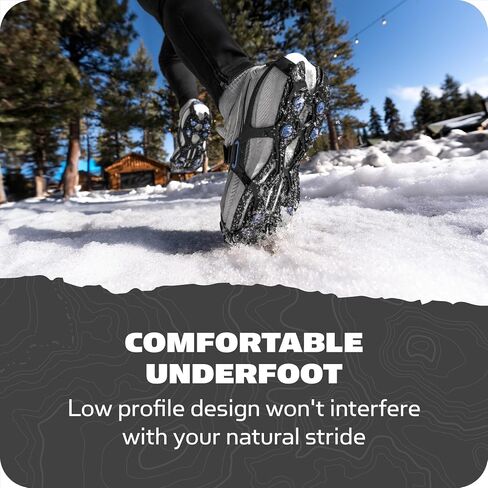 Yaktrax UltraGrip Ice Ccleats للأحذية والأحذية طويلة الرقبة، جهاز جر شتوي خفيف الوزن مع مسامير فولاذية كربيد ومداس منحرف، قبضة منخفضة للجري والمشي والمشي لمسافات طويلة على الثلج والجليد in Saudi Arabia