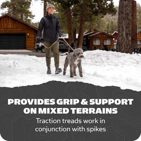 Yaktrax UltraGrip Ice Ccleats للأحذية والأحذية طويلة الرقبة، جهاز جر شتوي خفيف الوزن مع مسامير فولاذية كربيد ومداس منحرف، قبضة منخفضة للجري والمشي والمشي لمسافات طويلة على الثلج والجليد in Saudi Arabia