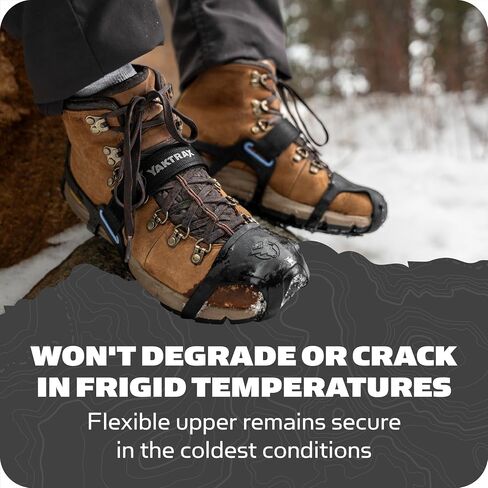 Yaktrax UltraGrip Ice Ccleats للأحذية والأحذية طويلة الرقبة، جهاز جر شتوي خفيف الوزن مع مسامير فولاذية كربيد ومداس منحرف، قبضة منخفضة للجري والمشي والمشي لمسافات طويلة على الثلج والجليد in Saudi Arabia