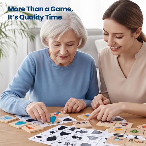 Shadow Matching Bingo Game, Dementia Activities for Seniors, Memory Games for Adults with Alzheimers, Memory Loss Products, Matching Card Memory Games for Elderly, Reusable Chips & 10 Board Set in Saudi Arabia