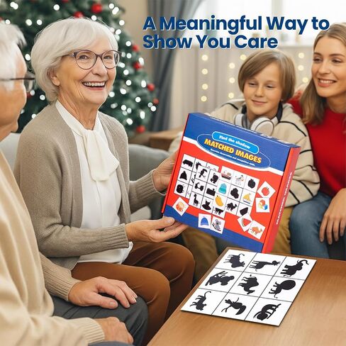 Shadow Matching Bingo Game, Dementia Activities for Seniors, Memory Games for Adults with Alzheimers, Memory Loss Products, Matching Card Memory Games for Elderly, Reusable Chips & 10 Board Set in Saudi Arabia