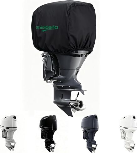 Outboard Motor Cover, 600D Boat Motor Cover Waterproof ， Heavy Duty Boat Motor Cover Fit for Motor 50-115HP (26" x 22" x 24") No Tears & No Fading,Black in Saudi Arabia