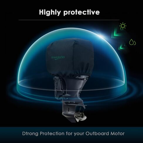 Outboard Motor Cover, 600D Boat Motor Cover Waterproof ， Heavy Duty Boat Motor Cover Fit for Motor 50-115HP (26" x 22" x 24") No Tears & No Fading,Black in Saudi Arabia