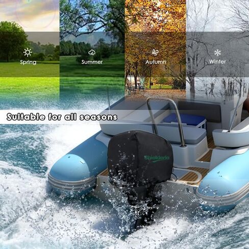 Outboard Motor Cover, 600D Boat Motor Cover Waterproof ， Heavy Duty Boat Motor Cover Fit for Motor 50-115HP (26" x 22" x 24") No Tears & No Fading,Black in Saudi Arabia