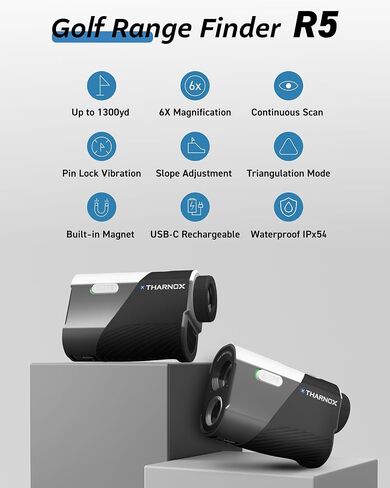 Golf Range Finder with Slope & Triangulation, 1300Yard Rangefinder, 5.3oz Compact, Lightweight, 0.2s Flag Lock Vibration, Magnetic Mount, USB-C Rechargeable, 6X Magnification, Waterproof IPX54 in Saudi Arabia