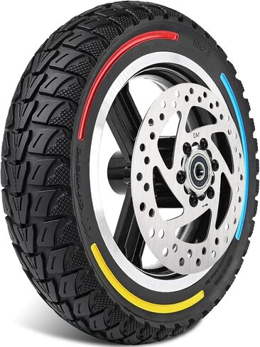 10x2.5-6.1 Solid Tire with Hub，Fit for KUGOO M4 Electric Scooter，with 140mm Disc Brake, with 2.71" Offset Hub 0.45" Bearing, Off Road Tubeless Tire, Wear-resistant Puncture-proof in Saudi Arabia
