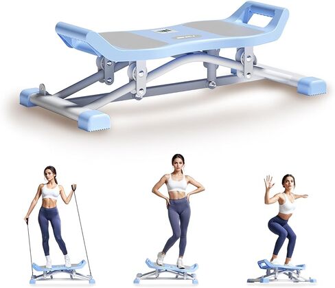 Balance Board, Ski Simulator with Resistance Bands, Portable Slide Stepper Exercise Machine with LCD Monitor, 300 lbs Capacity Full Body Cardio & Strength Training Equipment for Home Gym in Saudi Arabia