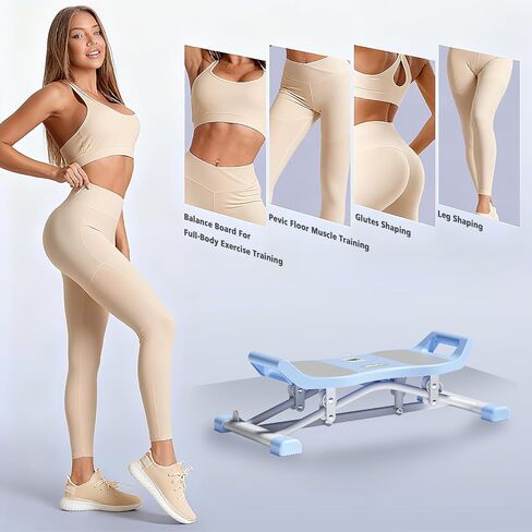 Balance Board, Ski Simulator with Resistance Bands, Portable Slide Stepper Exercise Machine with LCD Monitor, 300 lbs Capacity Full Body Cardio & Strength Training Equipment for Home Gym in Saudi Arabia