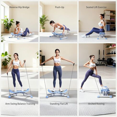 Balance Board, Ski Simulator with Resistance Bands, Portable Slide Stepper Exercise Machine with LCD Monitor, 300 lbs Capacity Full Body Cardio & Strength Training Equipment for Home Gym in Saudi Arabia