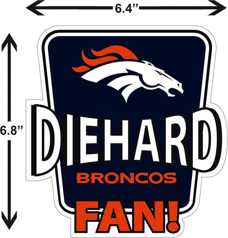 Siskiyou Sports NFL Denver Broncos Die-Hard Fan Auto Decal, Team Colors, One Size in Saudi Arabia