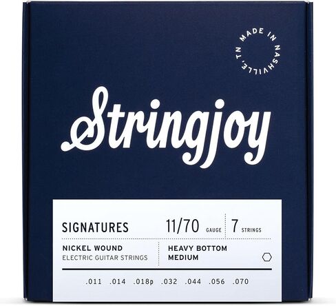 Stringjoy HVY117، 7 سلاسل جيتار كهربائي مميزة، 11-70 مقياس سفلي ثقيل متوسط، 7 سلاسل نيكل، ملحقات الجيتار الكهربائي، أوتار جيتار بديلة للجيتار الكهربائي in Kuwait