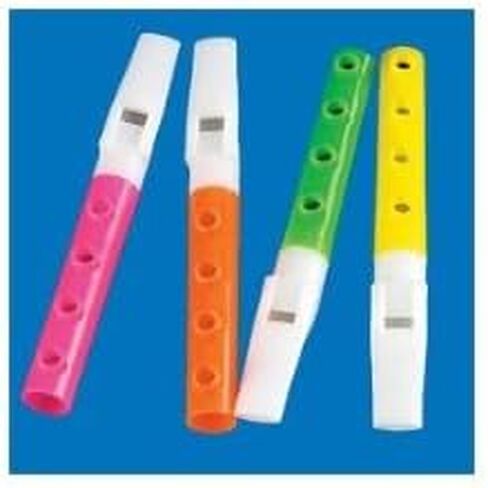 Fun Express Vibrant Assorted Colors Plastic Mini Flutes - 5.25" (Pack of 48) - Durable and Lightweight, Perfect for Parties, Kids Events, Musical Play, and Celebrations in Saudi Arabia