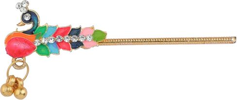 Pack of 2 Bansuri Bansi Decorative Brass God Laddu Gopal Metal Flute Small Size for Ladoo Gopal Meenakari and Rhinestone Flutes for Indian Traditional Diwali Festival Decor (Size:-1.5") in Saudi Arabia