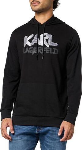 KARL LAGERFELD Men's Hooded Long Sleeve Karl Logo Kangaroo Pocket Sweatshirt in Saudi Arabia