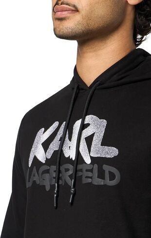 KARL LAGERFELD Men's Hooded Long Sleeve Karl Logo Kangaroo Pocket Sweatshirt in Saudi Arabia