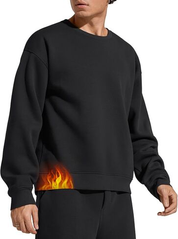 G4Free Flurrylux Men's Fleece Lined Sweatshirts Crewneck Pullover Long Sleeve Cotton Warm Fall Casual Relxed Fit Tops in Saudi Arabia