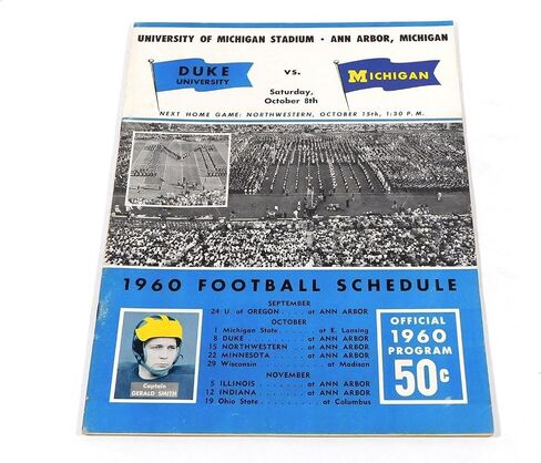 1960 Duke at Michigan College Football Program 10-15-60 - College Programs in Saudi Arabia