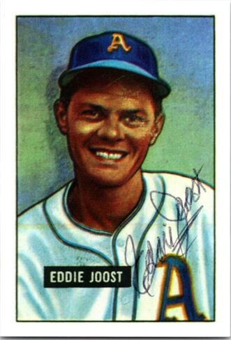 Eddie Joost autographed Baseball Card (Philadelphia Athletics) 1986 CCC Reprint Series 1951 Bowman #119 - Baseball Slabbed Autographed Cards in Saudi Arabia