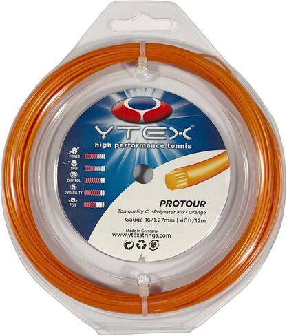 سلسلة مضرب تنس YTEX Protour برتقالية - مجموعة وبكرة (16 جم، 17 جم) in Kuwait