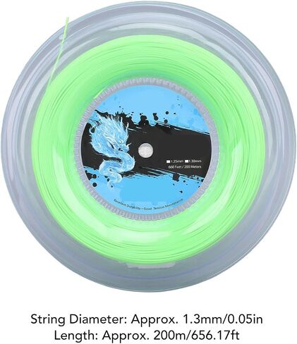 Premium Polyester Tennis Strings, Tennis Strings Reel, Fluorescent Green, 656 Foot Length in Saudi Arabia