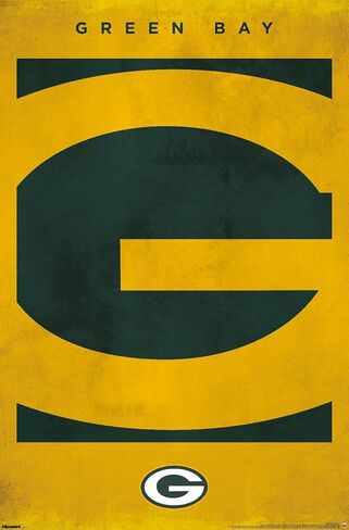 ملصق حائط من Trends International NFL Green Bay Packers - شعار 25، مقاس 34 طولًا × 22.4 عرضًا، إصدار غير مؤطر in Saudi Arabia