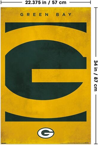 ملصق حائط من Trends International NFL Green Bay Packers - شعار 25، مقاس 34 طولًا × 22.4 عرضًا، إصدار غير مؤطر in Saudi Arabia