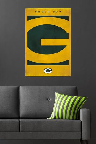 ملصق حائط من Trends International NFL Green Bay Packers - شعار 25، مقاس 34 طولًا × 22.4 عرضًا، إصدار غير مؤطر in Saudi Arabia