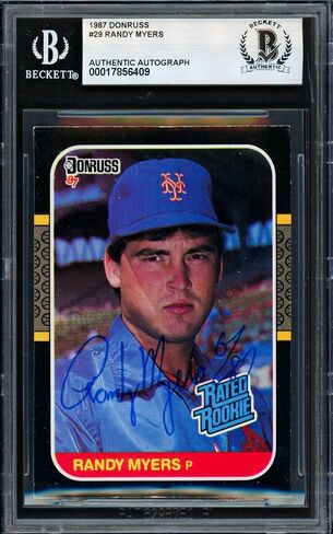 Randy Myers Autographed 1987 Donruss Rookie Card #29 New York Mets Beckett BAS #17856409 - Baseball Slabbed Autographed Cards in Saudi Arabia