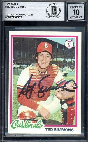 Ted Simmons Gem Mint 10 Beckett BAS Autographed 1978 Topps Signed - Baseball Slabbed Autographed Cards in Saudi Arabia