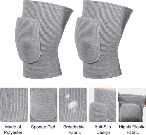 1 Pair Knee Brace Protection Sponge Knee Pads, Soft Breathable Knee Support Knee Brace for Sport Gym Skating Gray,Size L in Saudi Arabia