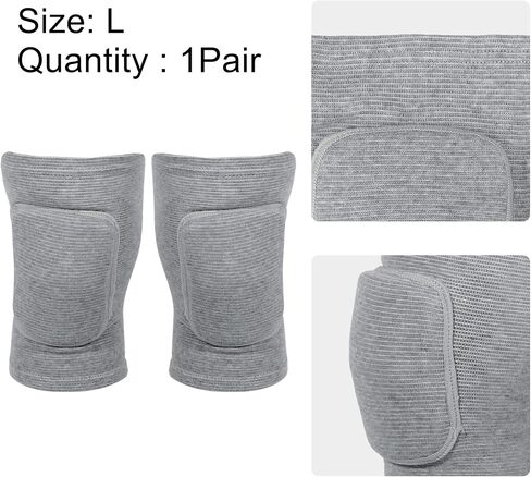 1 Pair Knee Brace Protection Sponge Knee Pads, Soft Breathable Knee Support Knee Brace for Sport Gym Skating Gray,Size L in Saudi Arabia