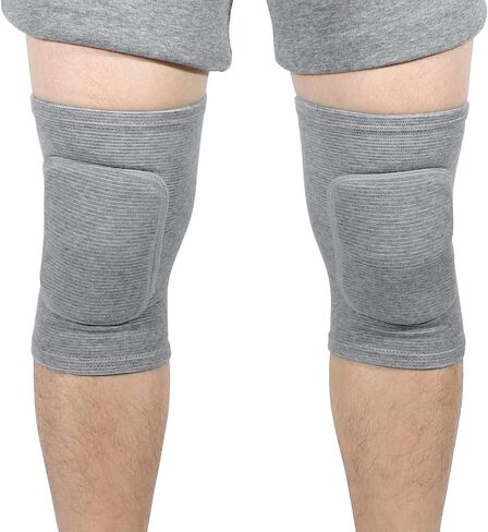 1 Pair Knee Brace Protection Sponge Knee Pads, Soft Breathable Knee Support Knee Brace for Sport Gym Skating Gray,Size L in Saudi Arabia