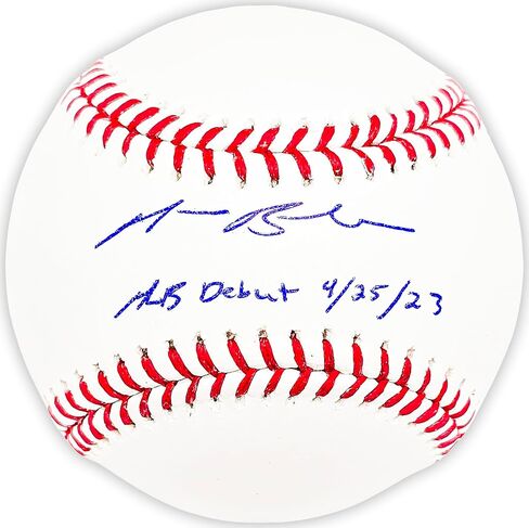 Michael Busch Autographed Baseball Dodgers "M.L.B Debut 4/25/23" Beckett BAS Witness in Saudi Arabia