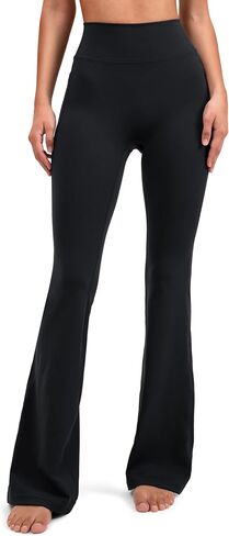 YUNOGA Flare Leggings for Women with Pockets 32" Inseam High Waisted No Front Seam Buttery Soft Gym Yoga Pants in Saudi Arabia