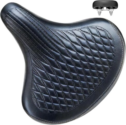 مقعد دراجة واسع للرجال والنساء - سرج مريح عتيق مطور لدراجات كروزر ودراجات المدينة، وسادة مقعد دراجة مريحة مقاومة للماء in Kuwait