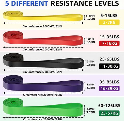 Pull Up Bands Resistance Bands Set for Working Out,8 PC Long Exercise Bands & Fabric Booty Bands for Training Hip Thigh Glute Fitness,Home Workouts,Physical Therapy for Men Women in Kuwait
