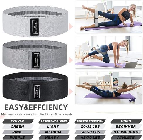 Pull Up Bands Resistance Bands Set for Working Out,8 PC Long Exercise Bands & Fabric Booty Bands for Training Hip Thigh Glute Fitness,Home Workouts,Physical Therapy for Men Women in Kuwait