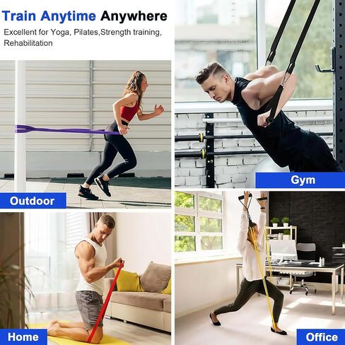 Pull Up Bands Resistance Bands Set for Working Out,8 PC Long Exercise Bands & Fabric Booty Bands for Training Hip Thigh Glute Fitness,Home Workouts,Physical Therapy for Men Women in Kuwait