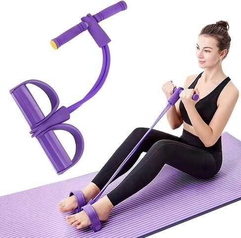21 Fitness Resistance Bands-4 Tube Pedal Ankle Puller, New Elastic Yoga Pedal Puller Stretch Band for Exercise, AB Training Auxiliary Device Sit Up Exercise Equipment for Women Men in Saudi Arabia
