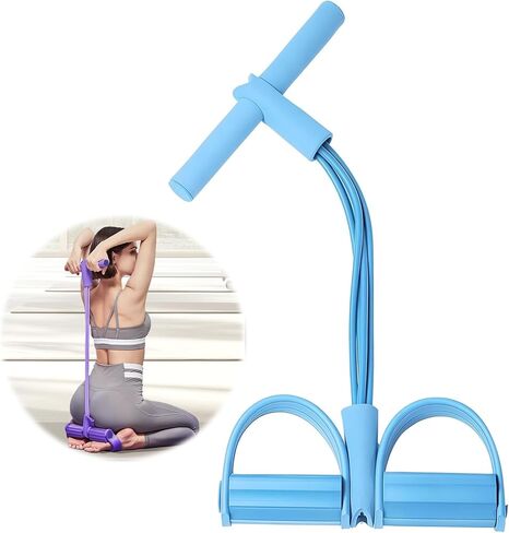 21 Fitness Resistance Bands-4 Tube Pedal Ankle Puller, New Elastic Yoga Pedal Puller Stretch Band for Exercise, AB Training Auxiliary Device Sit Up Exercise Equipment for Women Men in Saudi Arabia