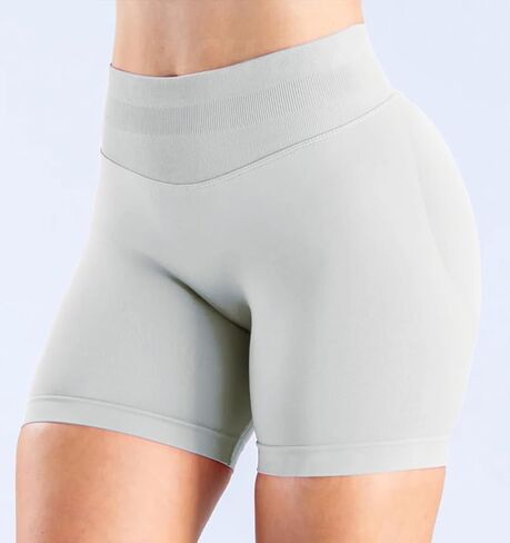 شورت نسائي للتمرين في صالة الألعاب الرياضية مقاس 4.5 بوصة شورت يوجا مخفي لرفع المؤخرة بدون خياطة للتحكم في البطن in Kuwait